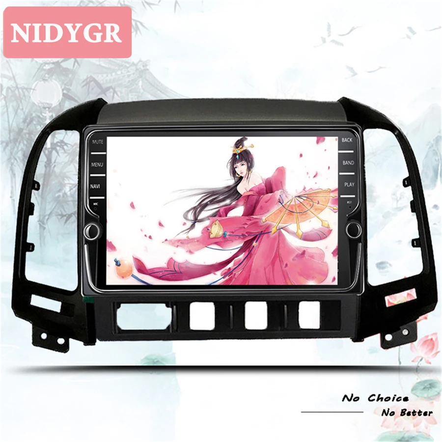 1024*600 Восьмиядерный 4G Android 9,1 2din автомобильный Радио DVD gps для hyundai Santa Fe 2006-2012 головное устройство радио Cessette рекордер 4 отверстия