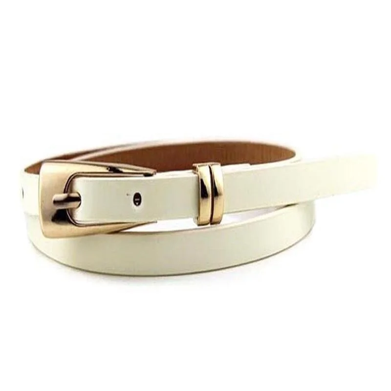 Candy Color Womens Leather Belt Bow Skinny Thin Dress Belt Waist Belt Waistband