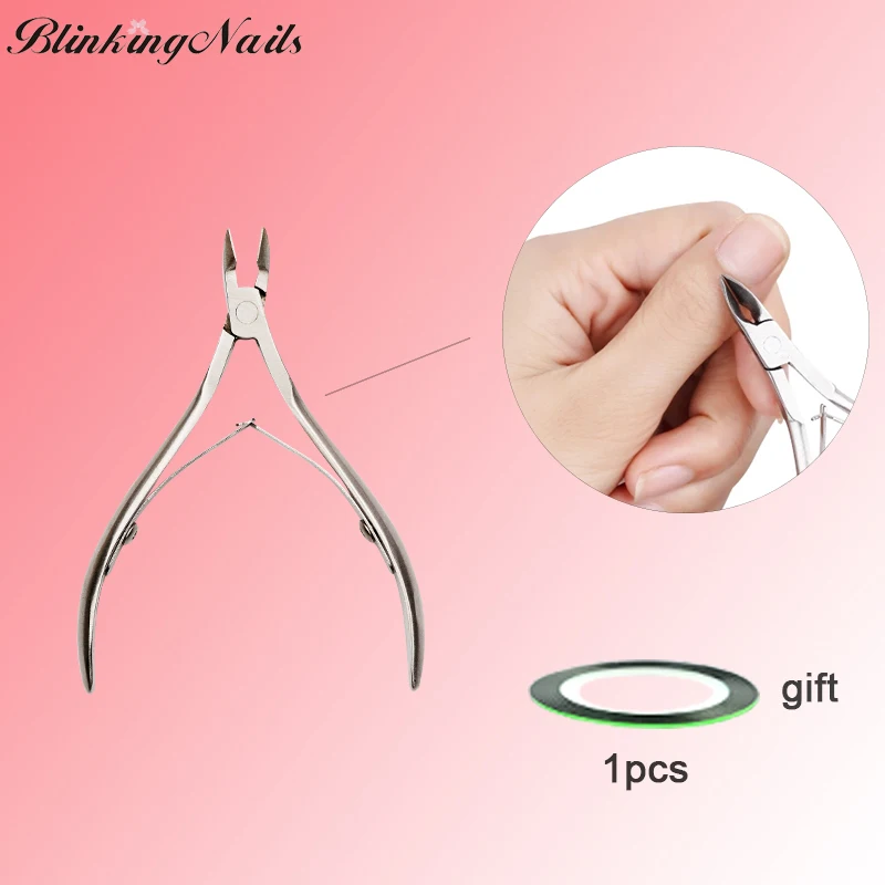 

BlinkingNails 1pcs Finger Nails Scissors for Manicure Cuticle Scissors with Stainless Steel Nail Pliers Remuver Cuticle Pusher