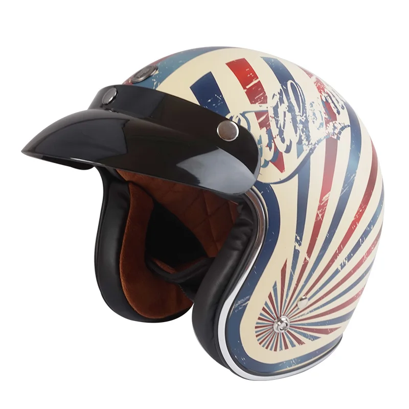 TORC T50 Halley винтажный мото rcycle шлем 3/4 с открытым лицом Ретро мото гоночный скутер шлем точка одобрить мото rbike шлем - Цвет: Army Soul