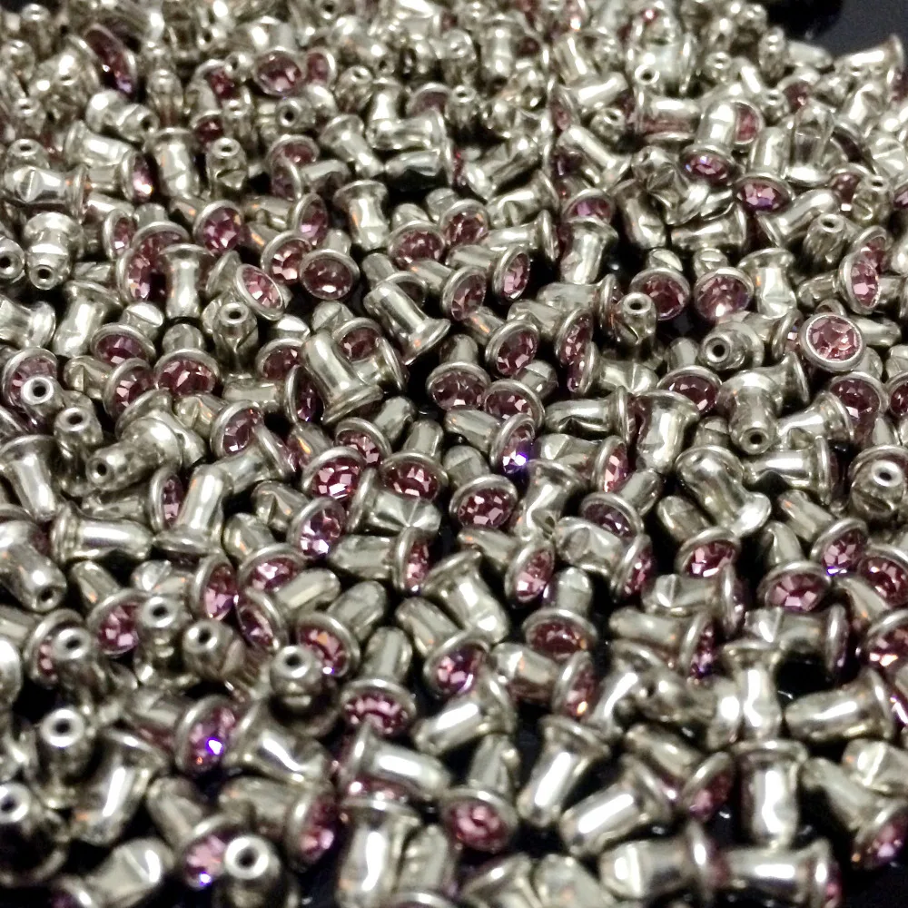 

New Coming DIY100PCS 4mm CZ+++Hardware Light Rose Pink Crystal Rivets Leather Craft Punk Studs Fit DIY Hand Making Shipping Free