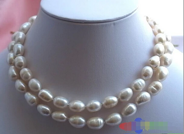 

A p1037 32" 13MM WHITE BAROQUE FRESHWATER CULTURED PEARL NECKLACE