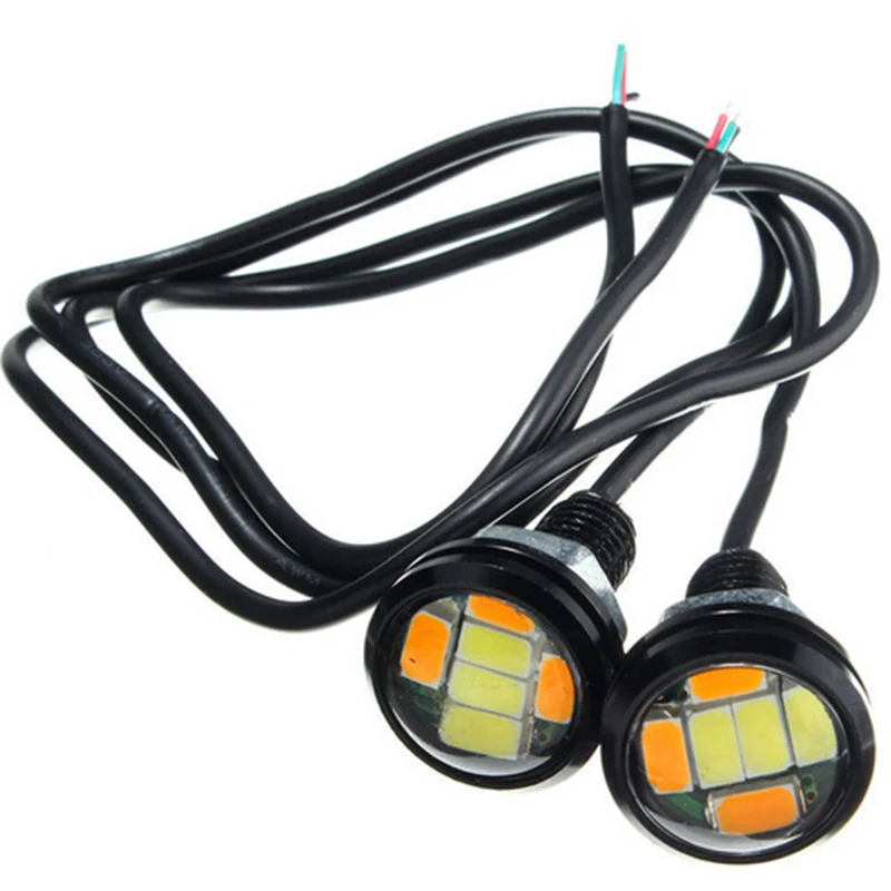 23 мм огни 5730 6 Поворот Глаз бег DRL лампа 5730 6SMD алюминиевый сплав IP65 всепогодный 12 В DC