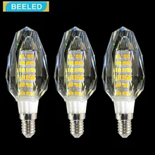 3Pcs/lot crystal LED Bulb Lamp E14 5W 7W Light Bulb lamps 220V Crystal lamp chandelier Home Living Room Energy Saving lighting enwye e14 led candle energy crystal lamp saving lamp light bulb home lighting decoration led lamp 5w 7w 220v 230v 240v smd2835