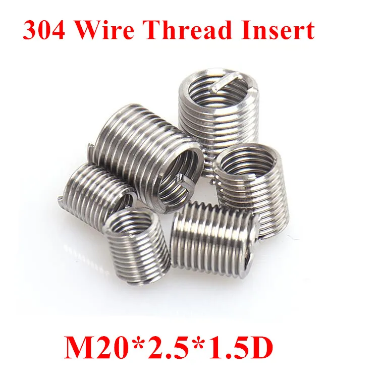 

20pcs M20*2.5*1.5D Wire Thread Insert 304 Stainless steel M20 Screw Bushing, m20*1.5D Wire Screw Sleeve Thread Repair Insert