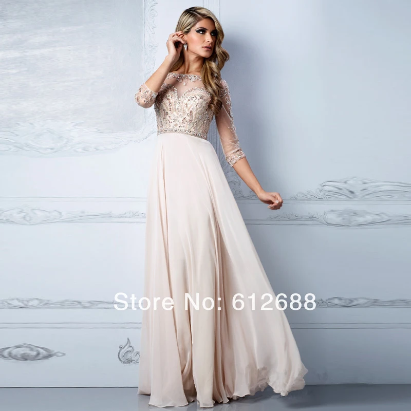 beige formal gown