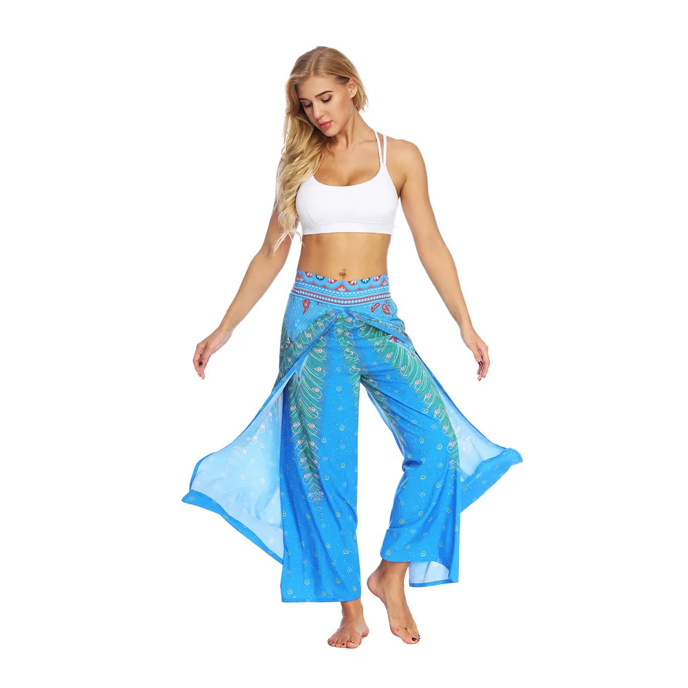 Women Casual Summer Loose Yoga Trousers Baggy Boho Aladdin Jumpsuit Harem Pants women leggings sport fitness