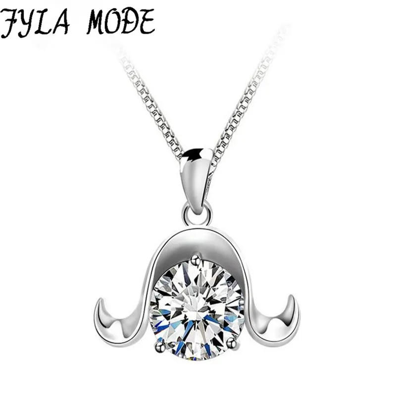 Fyla Mode 925 Sterling Silver Jewelry Constellation Aries Pendants