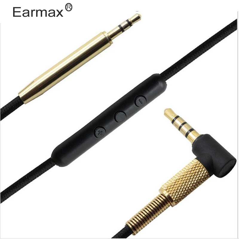 Earmax for Bose QC25 QC35 OE2i Hifi Audio Cable for SoundTrue fone de ouvido Headphones Cords Volume Control for iPhone Android