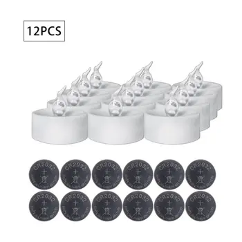

12pcs Flickering LED Candle Lights With Remote Control Flameless Electric Tealight