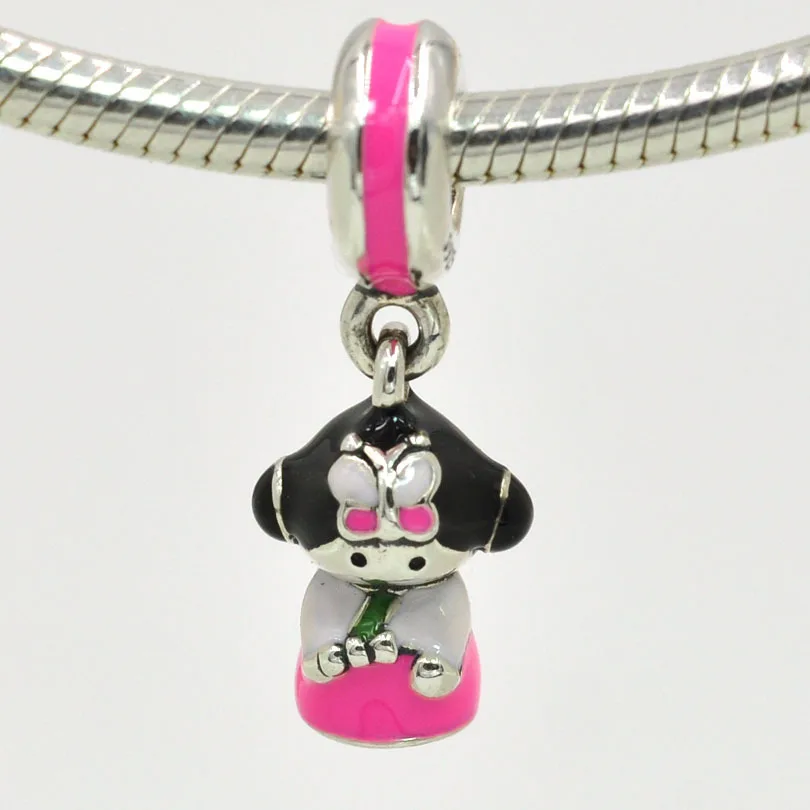 Original 925 Sterling Silver Charms Korean Doll Charm Pendant with
