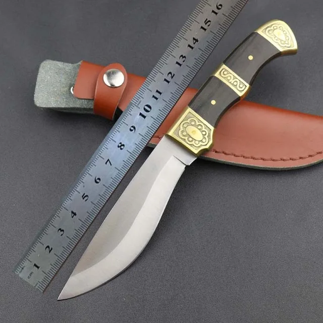copper head straight knife blade material 5Cr13Wov Handle material