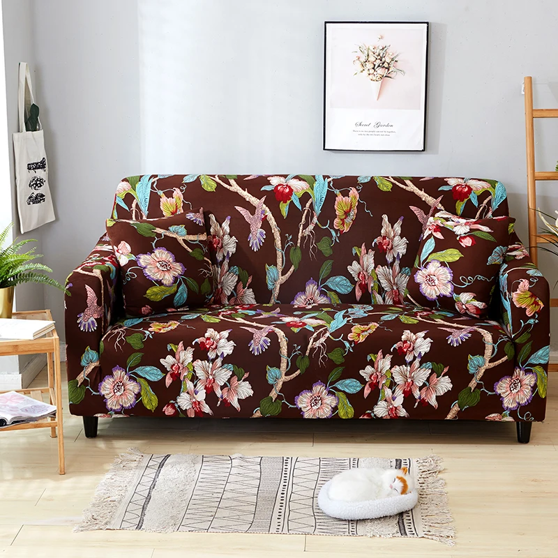 

2018 Pastoral Style Stretch Elastic Chair Loveseat L Shape Sectional Sofa Cover Slipcover Polyester Spandex Blend Room