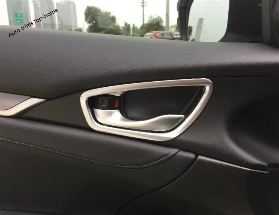 

For Honda Civic 2016 Sedan ABS Inner Door Handel Bowl Frame Cover Trims High Quality
