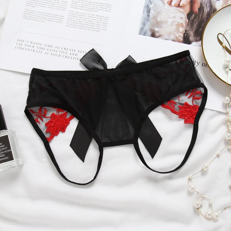 New Arrive Women Sexy Opening Crotch Panties Ladies Flower Lace Female Briefs Thongs G-string Lingerie Sexy Underwear 39 (7)