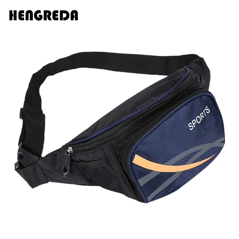 HENGREDA прочная нейлоновая поясная сумка с боковым карманом, противоугонная сумка, мужская сумка, подходит для телефона 6" - Цвет: D-blue