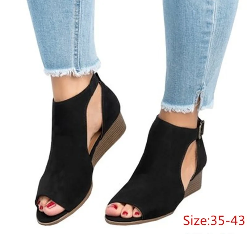 

Summer Gladiator Women Sandals Hook Loop Mujer Shoes Casual Sandals Women PU Leather Shoes heel 5 cm black silver Champagne