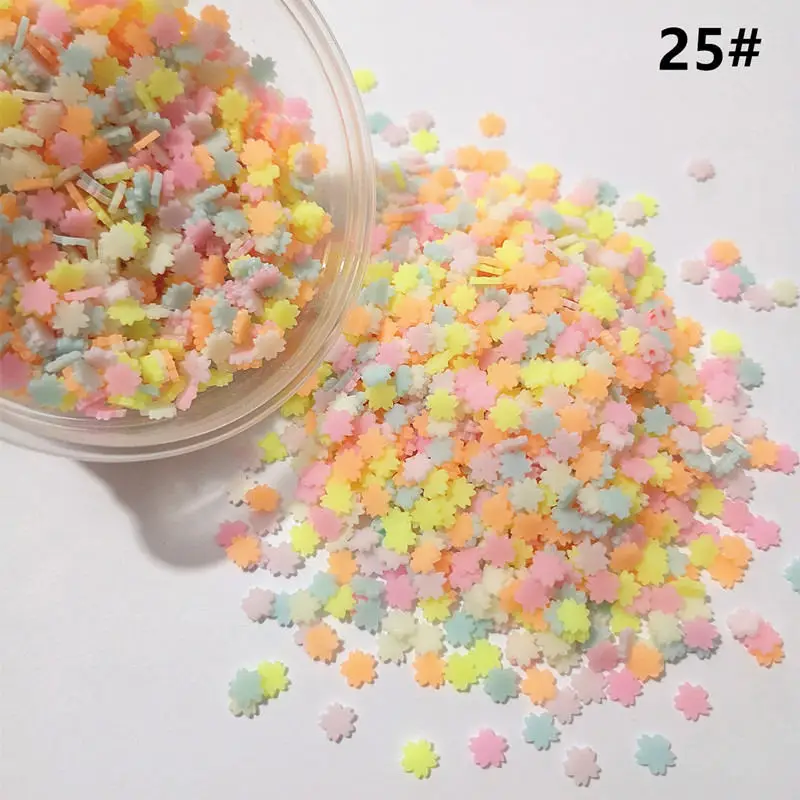 100g Mixed Color Clay Chocolate Sprinkles Heart Shaped DIY Parts Fake Cake Decorating Polymer Clay Sweets Deco Decoration 