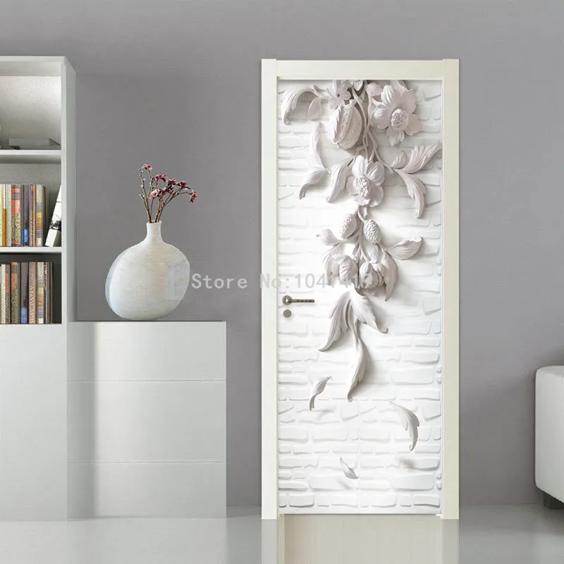 Европейский стиль 3D стерео рельефные цветы фото настенные двери фрески обои гостиная спальня ПВХ водонепроницаемые виниловые обои 3 D