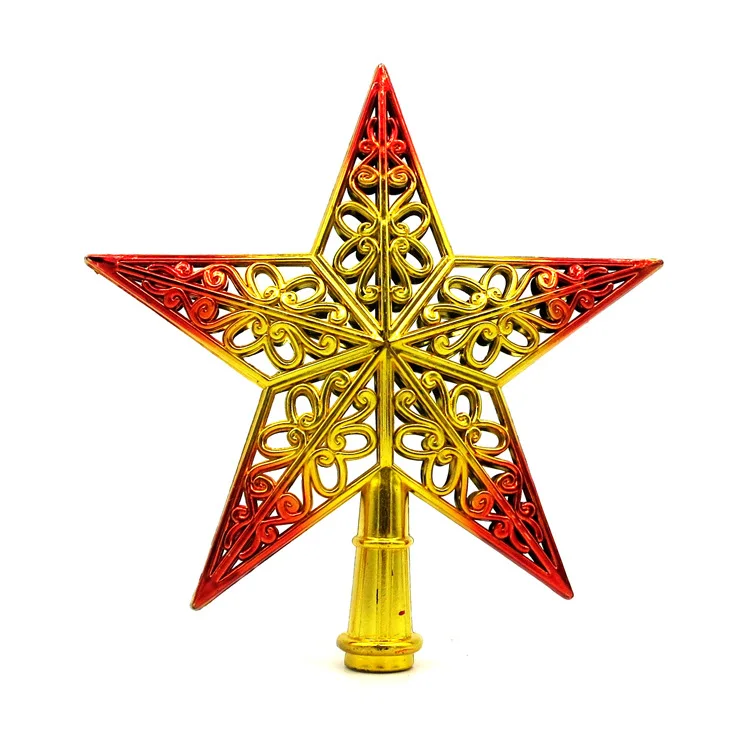 Openwork tree top star red