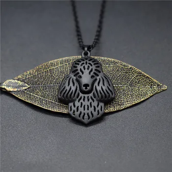 

4 Colors New Poodle Charm Necklace Trendy Metal Dog Jewellery French Poodle Pendant Necklace Women