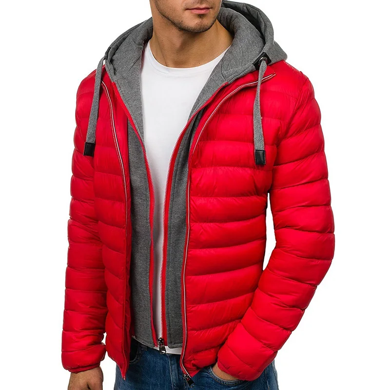 Zogaa брендовая зимняя Для мужчин куртка Повседневное Для мужчин s куртки и пальто толстая парка Для мужчин верхняя одежда плюс Размеры S-3XL Для мужчин одежда - Цвет: Красный
