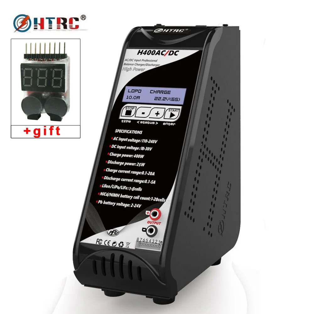 

HTRC H400 AC/DC 400W 20A Vertical Balance Charger Discharger for Battery 1-8s Lilon/LiPo/LiFe LiHV 1-20s NiMH/NiCd