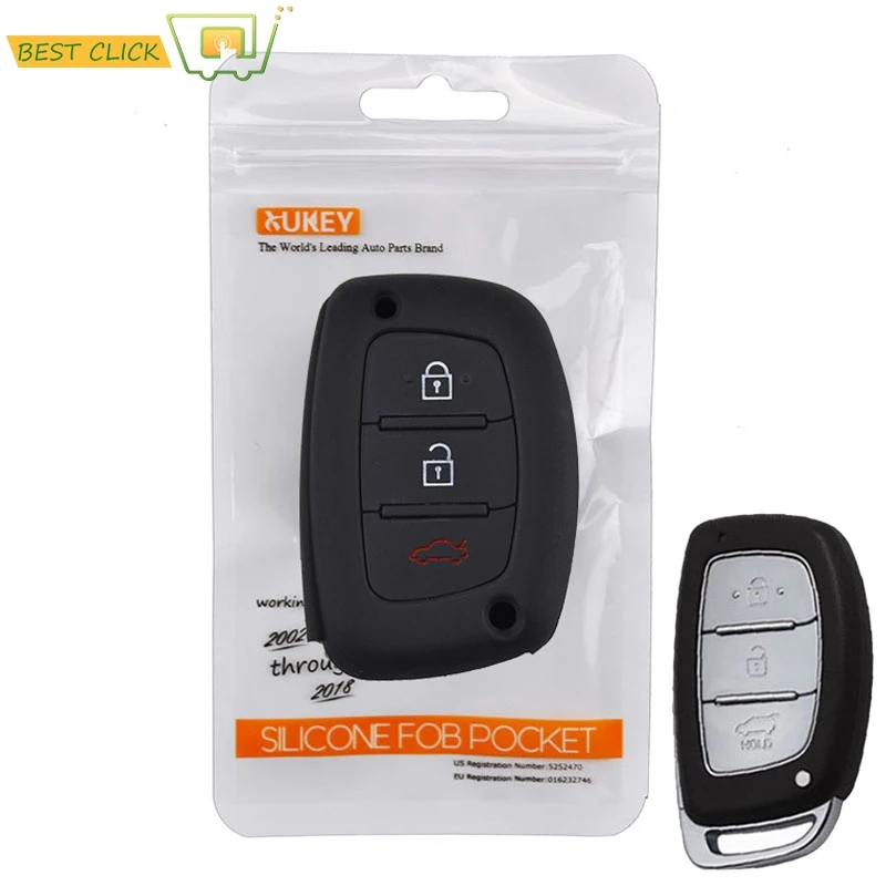 

3 Button Silicone Remote Key Case Fob Cover For Hyundai Ix35 i10 i25 i30 i40 Elantra Sonata Verna Accent Keychain Shell Holder