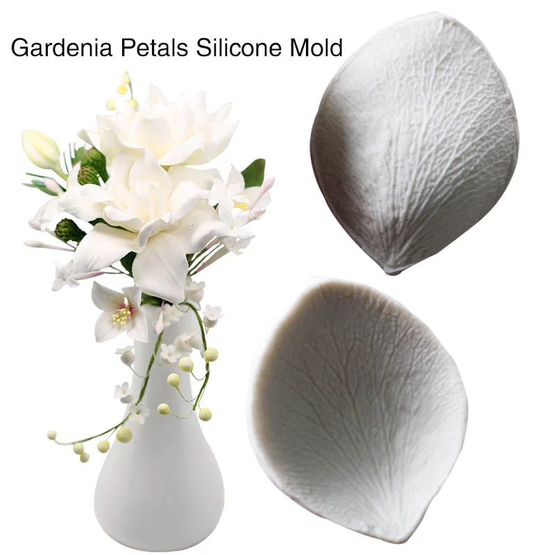 

Gardenia Petals Silicone Mold Fondant Mould Cake Decorating Tools Chocolate Gumpaste Mold Sugar craft Texture Meridians mould