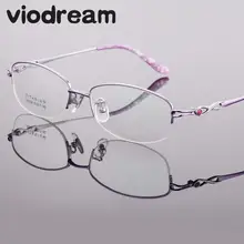 Viodream ультра легкий чистый Титан Половина очки Очки Рамки Для женщин глаз Очки рецепт близорукость чтения Рамки oculos-де-грау