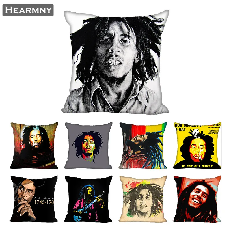 Bob Marley Pillow Case For Home Decorative Pillows Cover Invisible Zippered Throw PillowCases 40X40 45X45cm