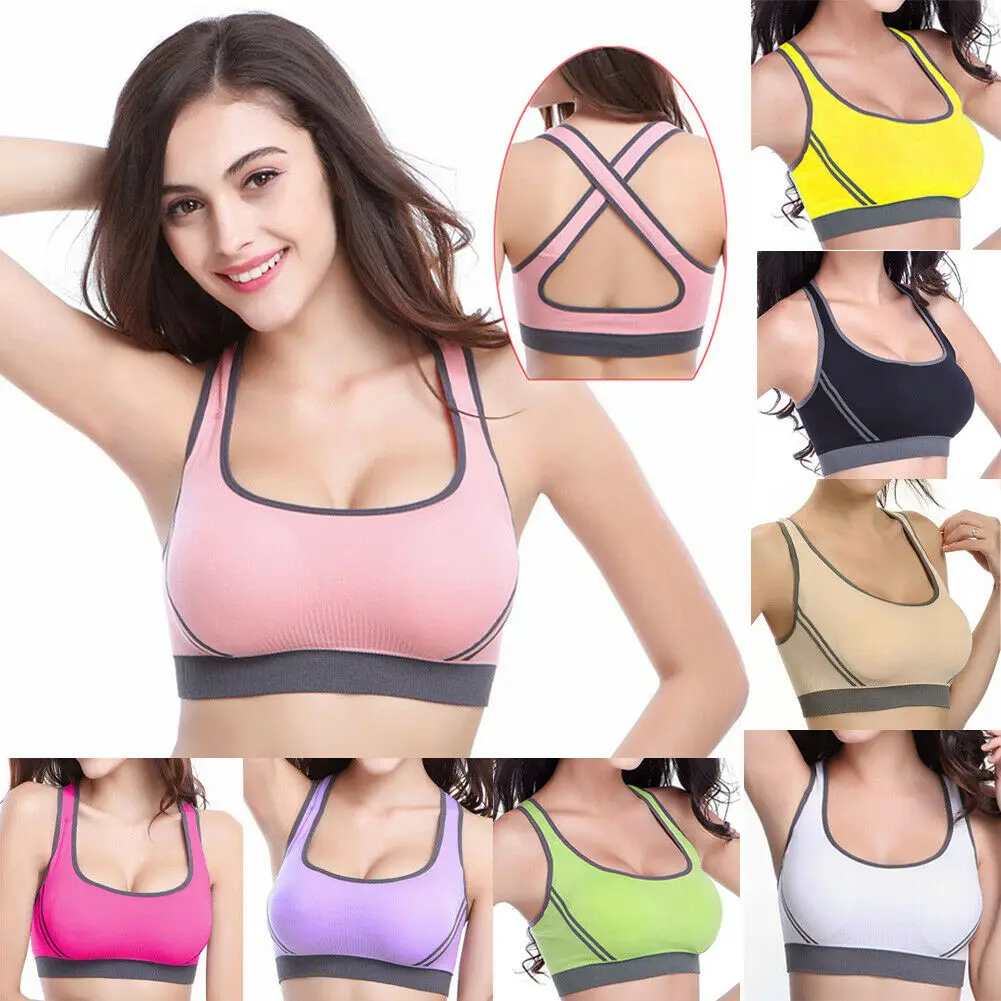 Hot Women Push Up Sports Bras Yoga Seamless Padded Full Coverage Bra