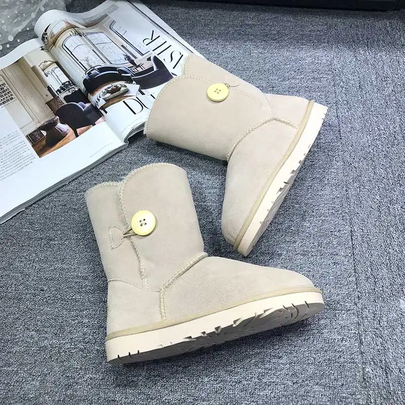 suede boots in snow