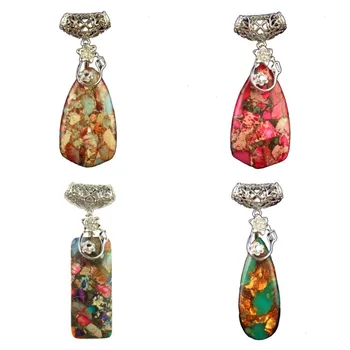 

YUTENG Multi-Color Variscite Pyrite (Sea Sediment Stone & Pyrite )Pendant For Women Fashion Jewelry Female Gifts LL817