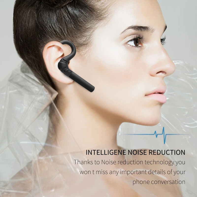 Bluetooth Headset Noise Canceling Earbud Wireless Car Earpiece with Mic Workout Business Earphone Sweatproof for Sports Running