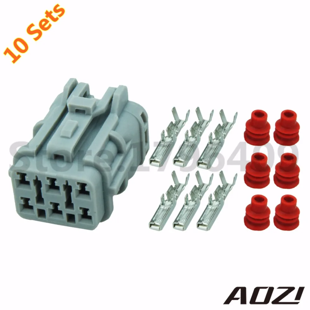 10sets 6 Pins Automobile Tail Light Plug Waterproof Connector 7123 7464