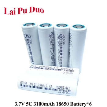 

6pcs/lot 3.7V 5C 3100mAh Li-Ion Battery Rechargeable Batteries 18650 batteria for Headlamp MP3 Power Bank Flashlight Toys