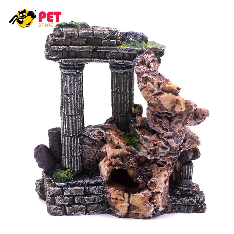 Aquarium Decoration Accessories Rock Resin Roman Gate Fish Tank