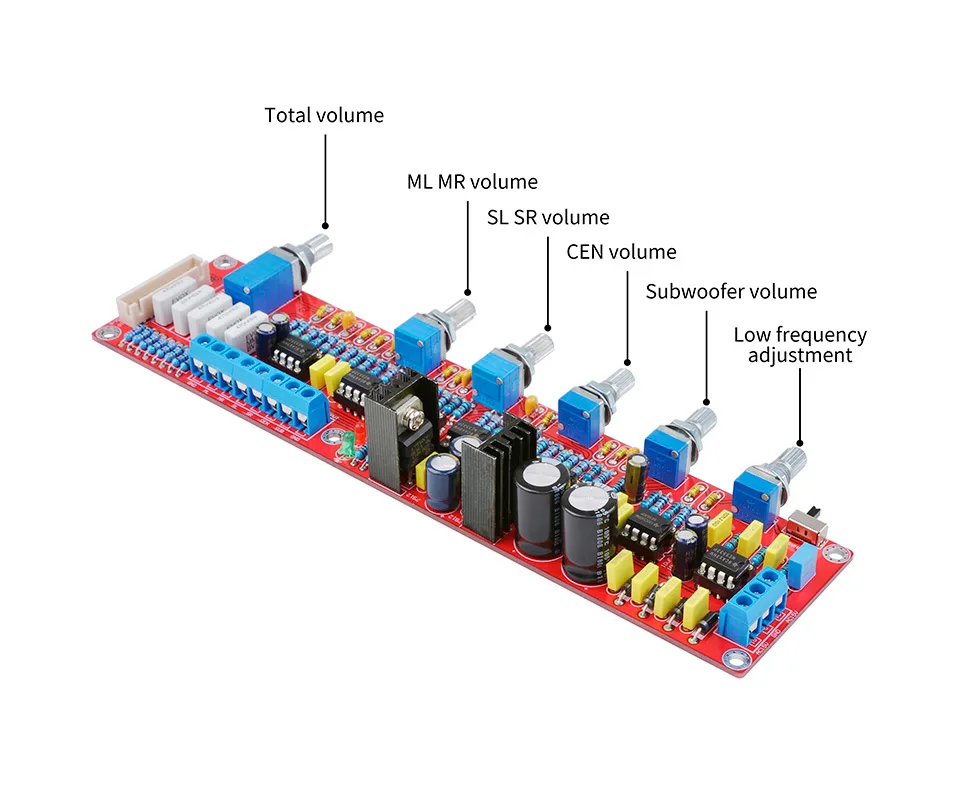 AIYIMA NE5532 5,1 тон предусилитель доска HIFI 5,1 предусилитель громкость тон эквалайзер плата управления DIY для 5,1 усилителей