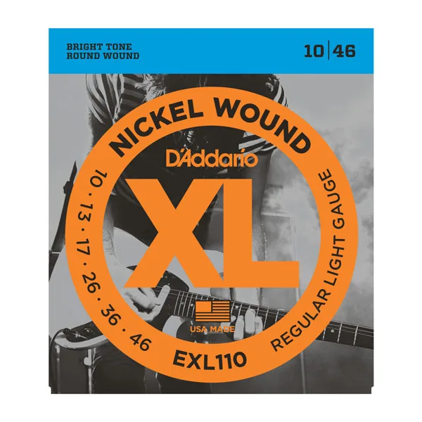 D'Addario Электрогитары струны EXL с никелевой обмоткой EXL110 EXL115 EXL120 EXL125 EXL130 EXL140 Daddario - Цвет: EXL110