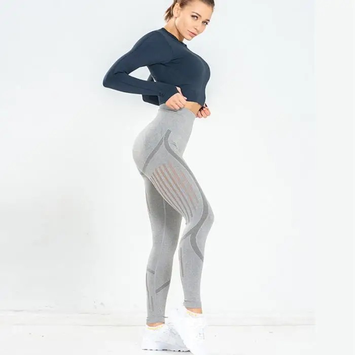 Женские брюки с высокой талией эластичные быстросохнущие подъемные бедра дышащие брюки для спорта NGD88