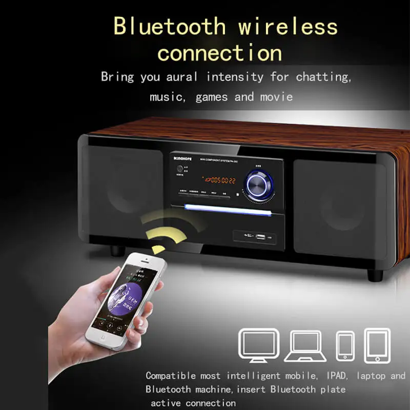 PA350 дома Театр караоке dvd плеер Динамик одно целое Деревянный Hi Fi Home Audio сабвуфер