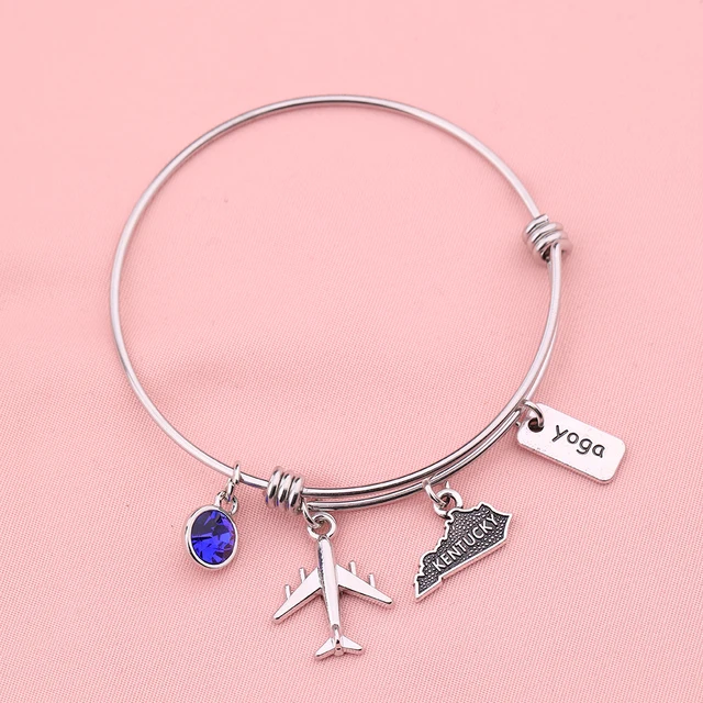 My Shape Stainless Steel Fashion Map Bracelet Jewelry Kentucky State My Shape Stainless Steel Fashion Map Bracelet Jewelry Kentucky State Charm Choose Your