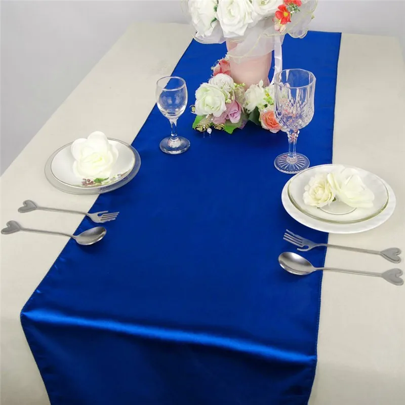

YRYIE 10pcs/lot 30*275cm Modern Plain Green Table Runner Satin Cloth Pink For Home Party Wedding Tablecloth Accessories
