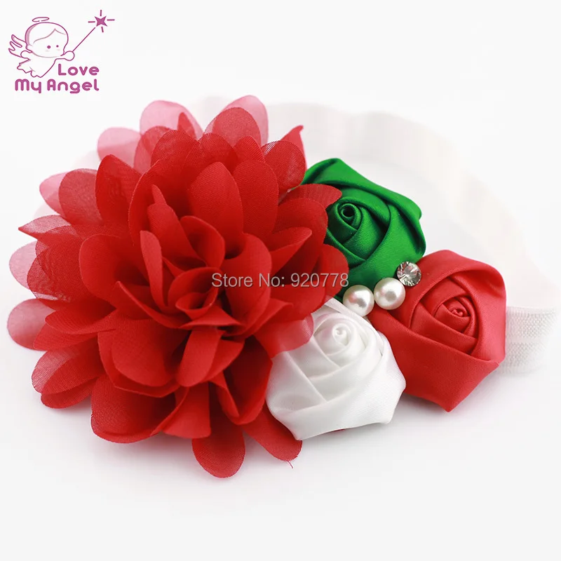 1 шт. рождественские ободки для девочек шифоновая повязка на голову с цветами