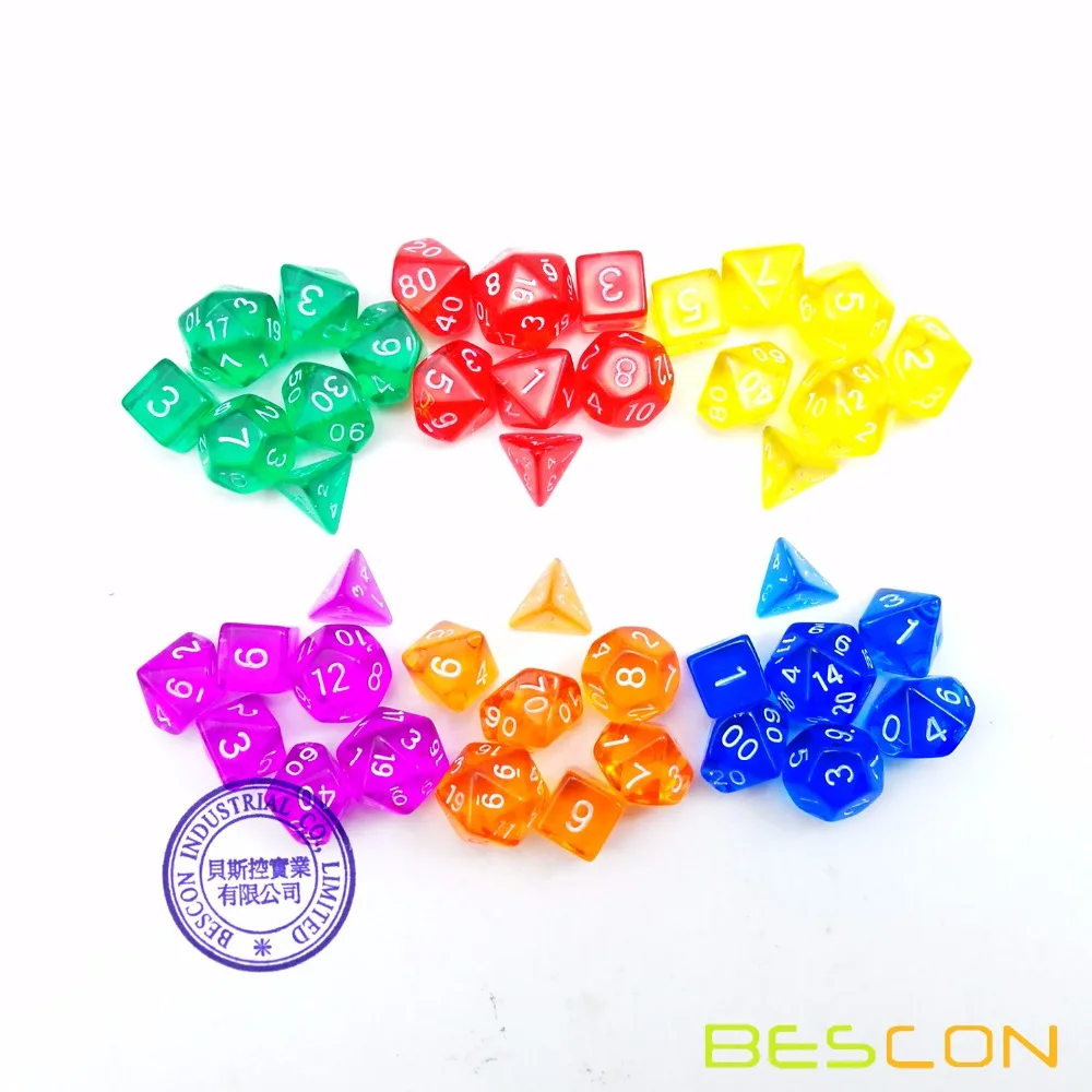 Bescon мини полупрозрачный многогранный набор костей для ролевых игр 10 мм небольшой