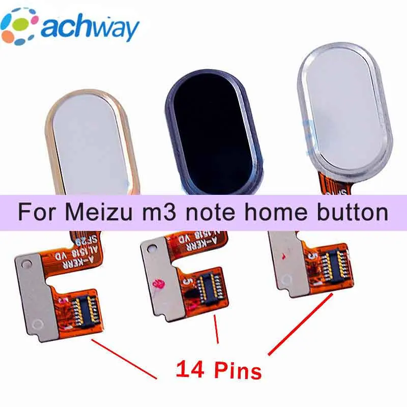 

Meizu M3 Note L681H Home Button Fingerprint Sensor Key Flex Cable Ribbon Replacement Parts Meizu L681H Button 14 pins