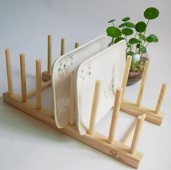 Diy Wood Plate Drain Rack Storage Rack Bowl Dish Rack Bookshelf Cd