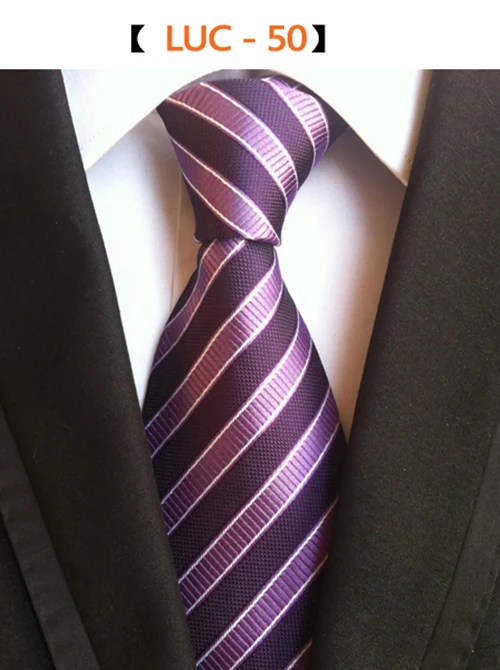 75 стилей, 8 см широкие деловые галстуки для мужчин, синие оранжевые красные розовые Черные Серые жаккардовые тканые свадебные галстуки, шелковый галстук Gravata - Цвет: TK-LUC50