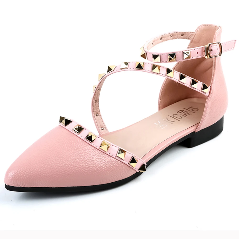 pointed strap flats